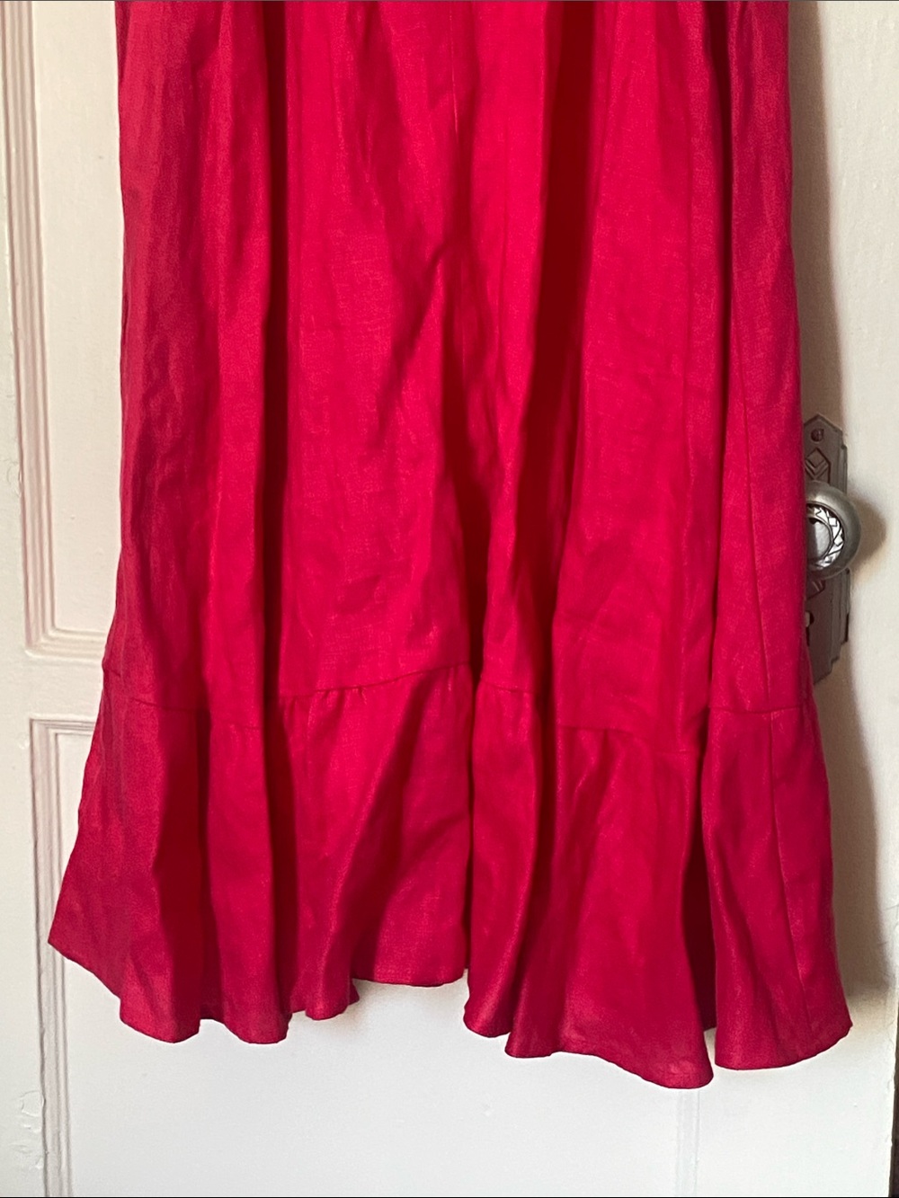 Reformation Women’s Pink Puff-Sleeve High-Slit Midi Dress Size 10. - Picture 10 of 14